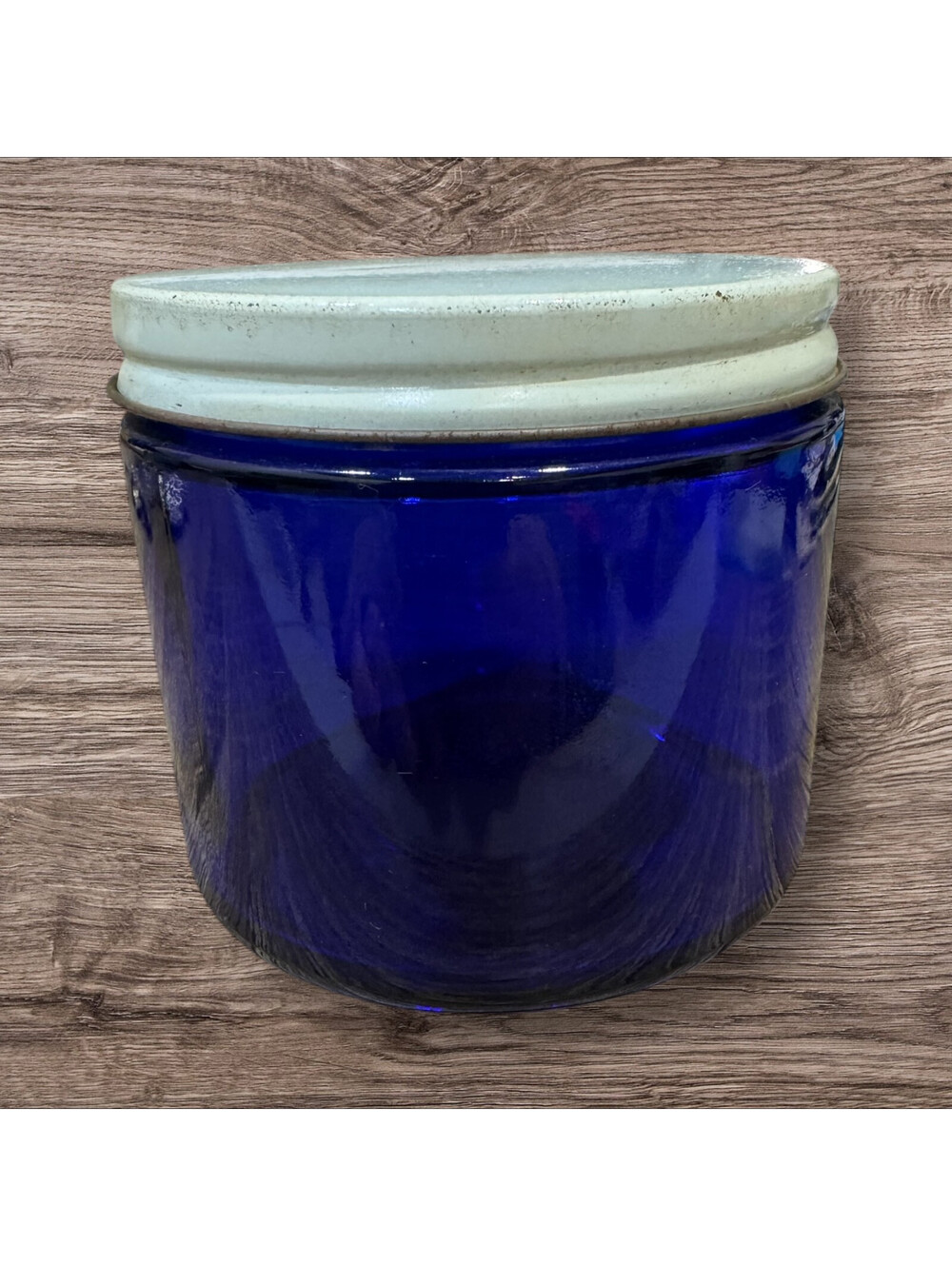 Vintage Noxzema Glass Jar Lot Of 3 Lid Cobalt Blue 10 Oz 3 Oz Empty. No Labels - Picture 2 of 12